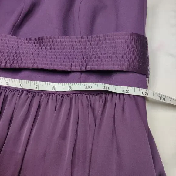 White by Vera Wang Plum Purple Halter Neck Bow Maxi Bridesmaid Prom Dress 2 - Picture 14 of 15